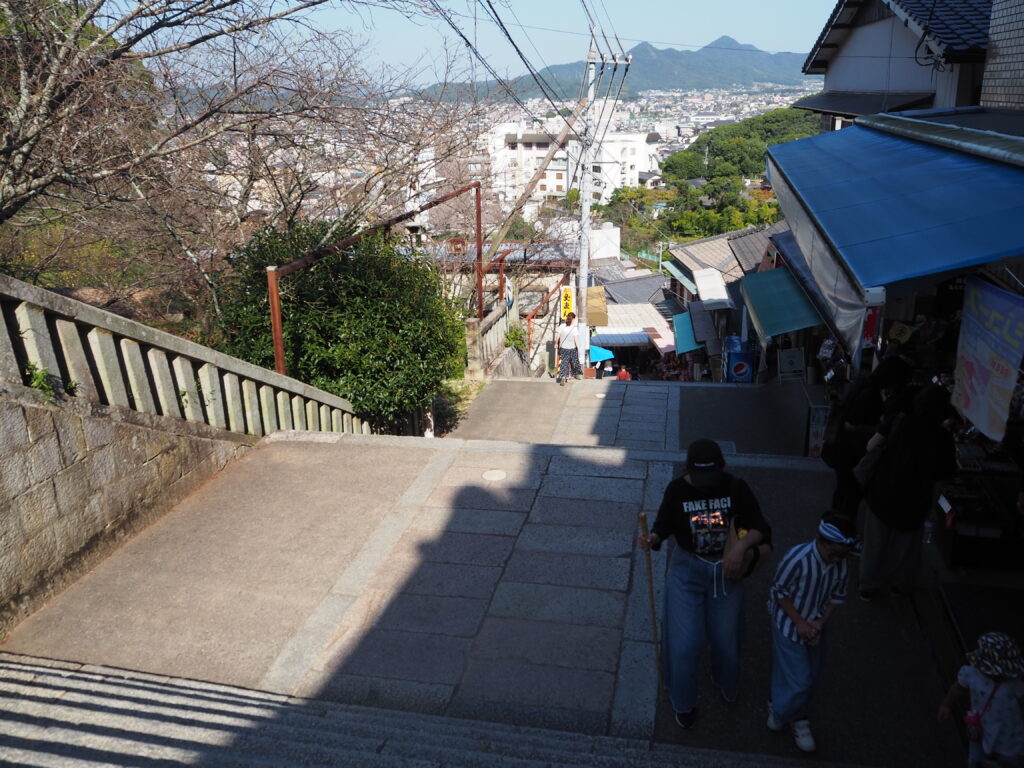 こんぴらさん食べ歩き⑬：表参道の写真です。（上からみた風景）